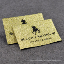 Factory Custom Personalized Gold Thread Clothing Woven Labels,Gold Clothing labels